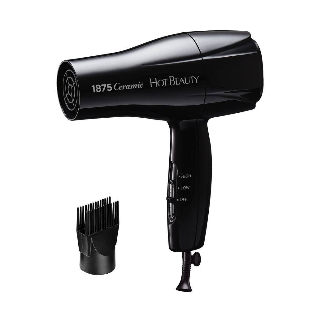 1875 Ceramic Hair Dryer, Powerful Fast Drying, Multi-Setting with Comb Attachment, Additional Detangler Included, Slide Bar Switch, Compact for Home & Travel (Purple)