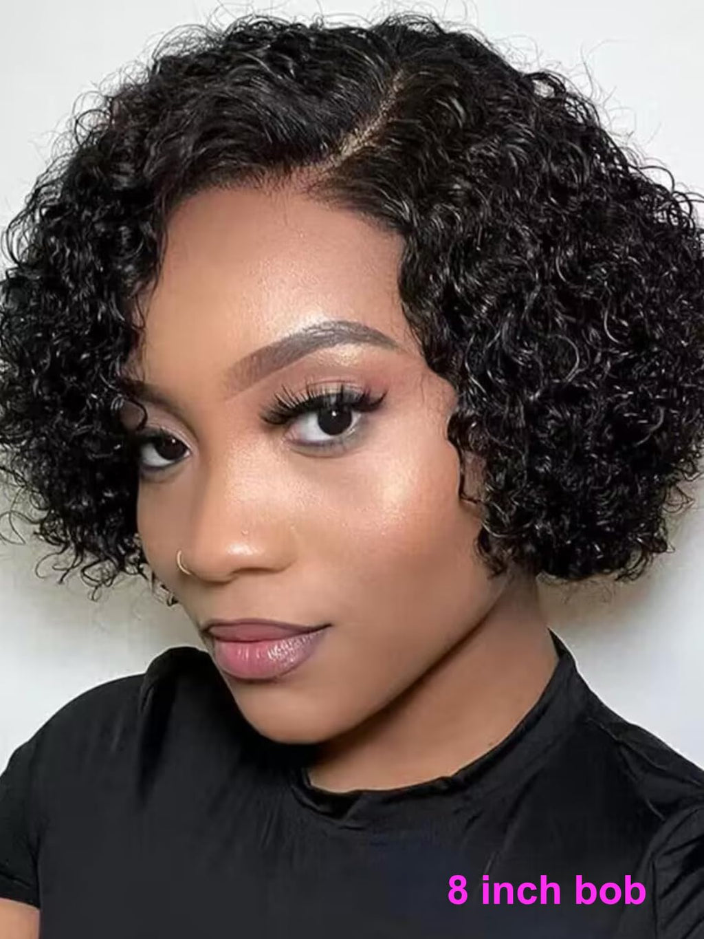 UNICE 10 inch Short Curly Bob Wig Human Hair Bye Bye Knots Glueless Wigs Pre Plucked Pre Cut Bleached Knots 7x5 Lace Closure Ready to Go Human Hair Bob Wig Ombre Brown Color
