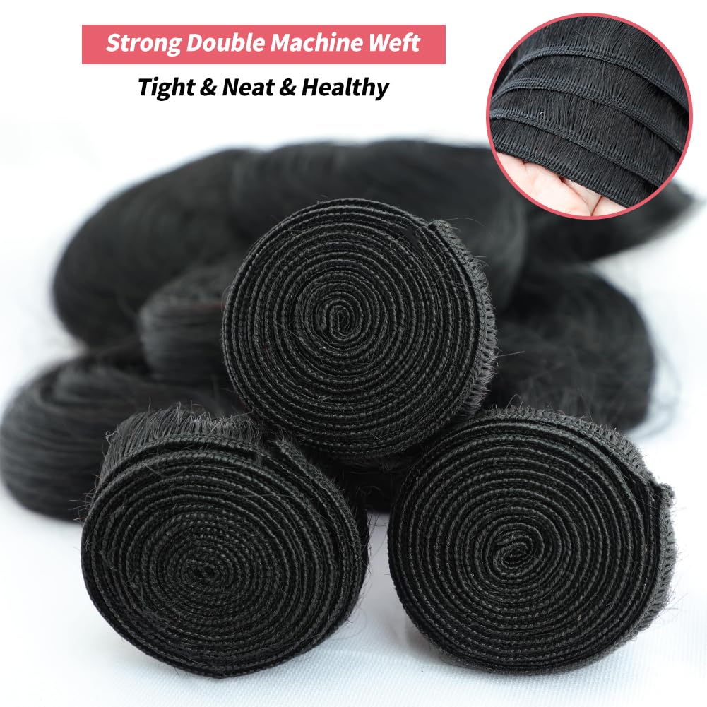 12A Human Hair Bundles Body Wave Bundles Human Hair 20 22 24 26 Inch 100% Unprocessed Brazilian Virgin Hair Body Wave 4 Bundles Human Hair Extensions for Women