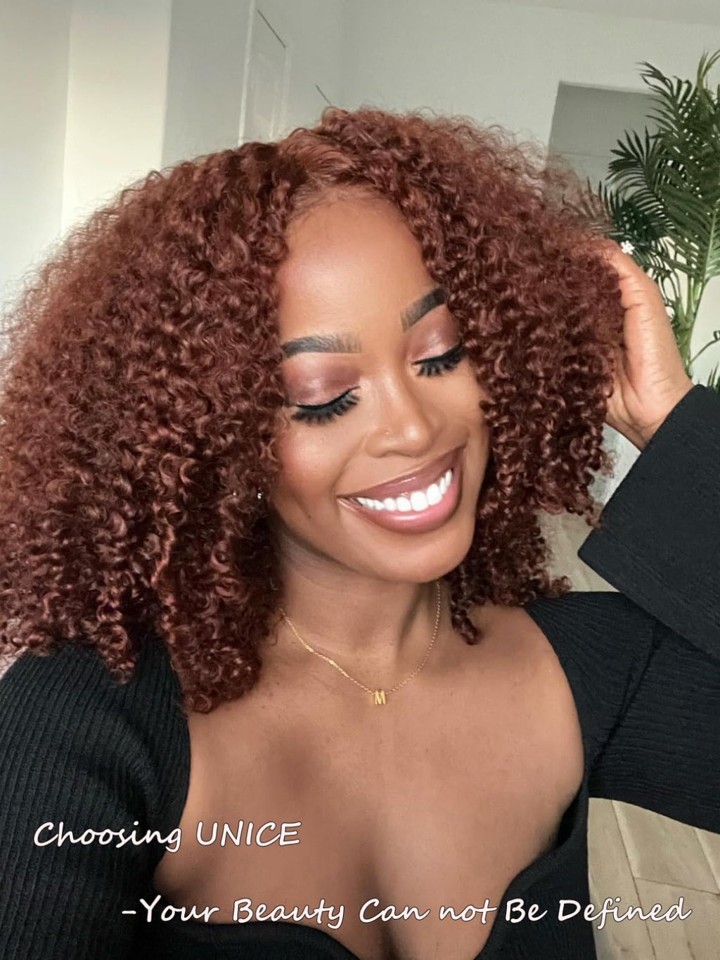 UNICE 10 inch Short Curly Bob Wig Human Hair Bye Bye Knots Glueless Wigs Pre Plucked Pre Cut Bleached Knots 7x5 Lace Closure Ready to Go Human Hair Bob Wig Ombre Brown Color