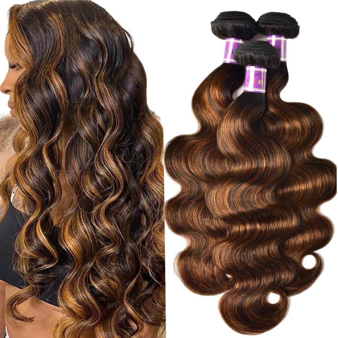 Unice Hair 22 20 18 inches Brazilian Body Wave Virgin Hair 3 Bundles, 100% Unprocessed Brazilian Wavy Human Hair Weave Extensions, Natural Black Color for African Americans Women 300g