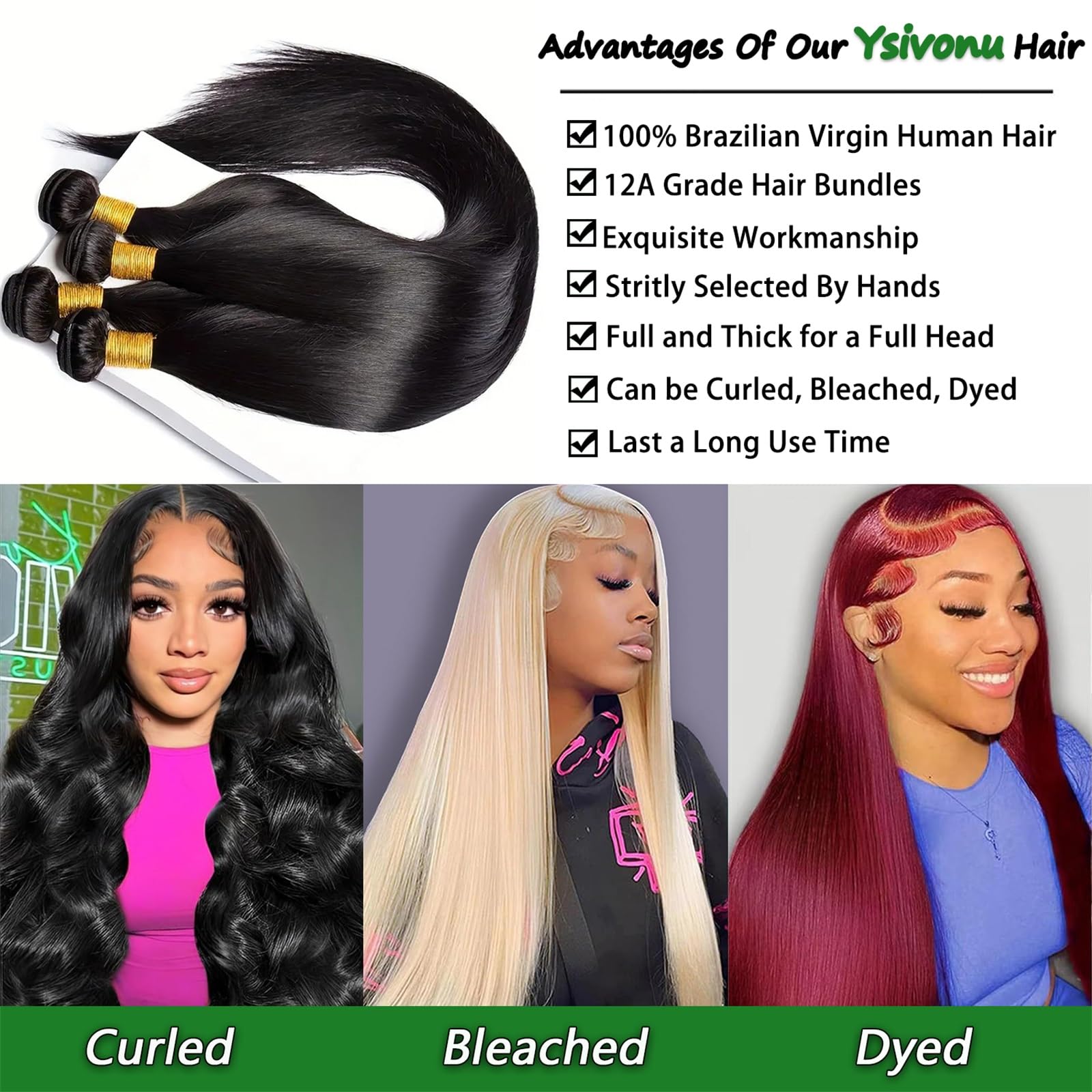 12A Human Hair Bundles 18 20 22 24 Inch 4 Straight Bundles Deals Human Hair 100% Unprocessed Brazilian Remy Virgin Hair Extensions Raw Quick Weave Sew In Glossy Billion Hair Bundles Natural Black